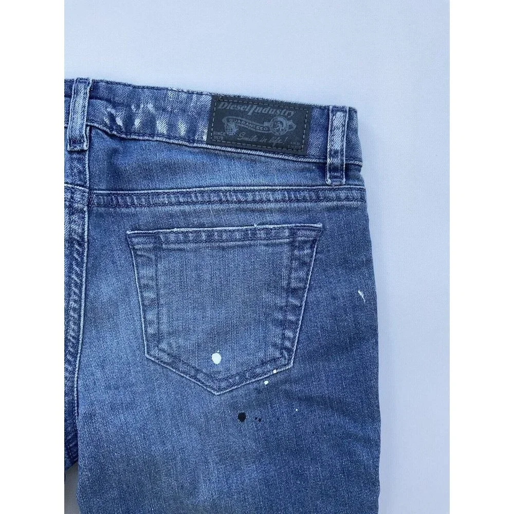 $120 Diesel Girls Pugge-J SP1 Super Slim Skinny Jeans Blue Size 12Y